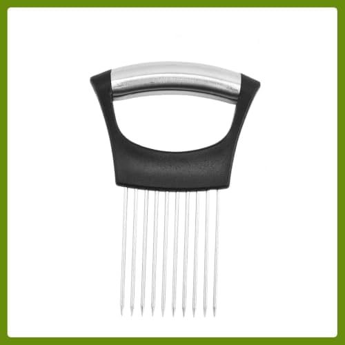 Onion Holder for Slicing, 2025 New Stainless Steel Onion Slicer Holder, Lemon Tomato Onion Cutter, Vegetables Fruit Chopper Kitchen Gadgets Assistant Tool for Meat, Eggs, Onion, Potato, Tomato (3)
