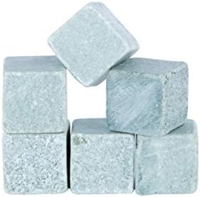 Viski Glacier Rocks, Whiskey Stones Set, Bourbon Rocks, Cocktails and Liquor Stones, Chilling Stones for Drinks, Whiskey Accessories, 6-Piece