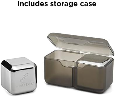 Rabbit Jumbo Chilling Stones - Premium Stainless Steel Whiskey Rocks for Chilling Fine Spirits and Beverages, Reusable Drink Cooling Stones with Storage Case