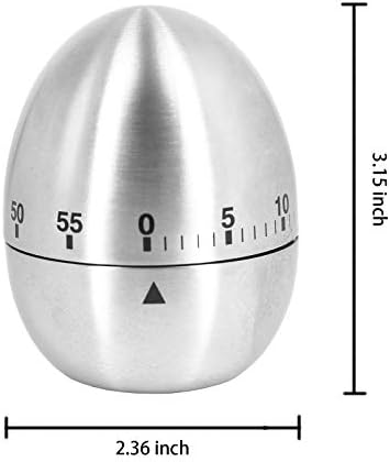 U/S Egg Kitchen Timer Cute Manual,Stainless Steel Metal Mechanical Visual Countdown Cooking Timer with Loud Alarm for Kids Cooking Tools