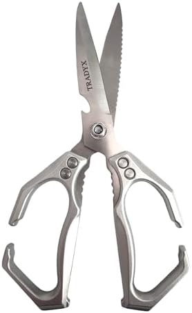 Kitchen Scissors All Purpose Heavy Duty, 3Cr14 Stainless Steel Blades with Cast Aluminum Handle, Detachable Poultry Shears for Cutting Chicken Meat Fish Vegetables