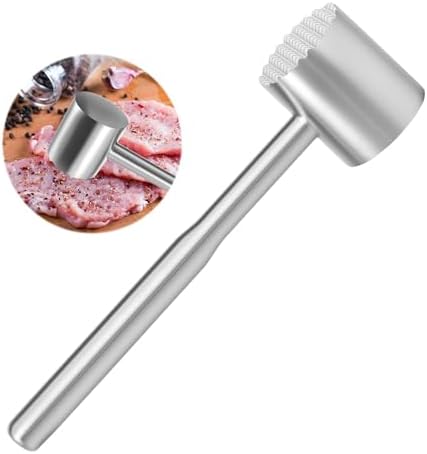 Meat Tenderizer Mallet, 304 Stainless Steel Dual Side Meat Hammer Chicken Pounder, Meat Hammer Tenderizer for Steak Beef Chicken Pork, Kitchen Tool for Cooking - Dishwasher Safe