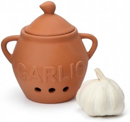 Dexam 17851023 Terracotta Garlic Keeper, Ceramic,12.75cm x 10cm, White