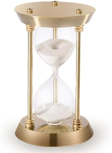 15 Minute Sand Timer, Vintage Hourglass,Antique Brass Sand Clock,Vintage Sand Watch 15 Min,Antiguo Reloj De Arena 15 Minuto,Metal Unique Sandglass for Gifts Games Cooking Home Decoration