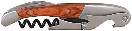 Thirsty Rhino Rapace, Professional Waiter's Corkscrew Wine Bottle Opener With Foil Cutter, Mahogany Wood (Set of 12)