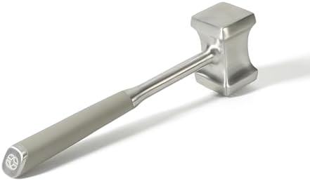 Calphalon Stainless Steel Meat Tenderizer, Dual-Sided Meat Mallet with Ergonomic Handle for Tenderizing and Flattening Beef, Chicken, Pork & Poultry
