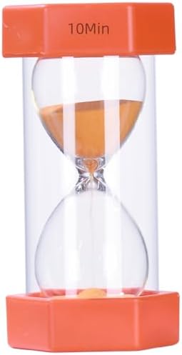 Colorful Sand Timers, Hourglass Sand Timers 10 Minutes Sandglass Timer with Protective Cover for Toothbrush Timer Games Classroom Home Office Cooking(Orange+10Min)…