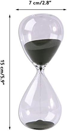 Large Fashion Black Sand Glass Sandglass Hourglass Timer Clear Smooth Glass Measures Home Desk Decor Xmas Birthday Gift (15 Minutes)