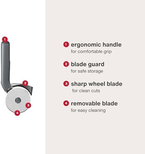 Zyliss Pizza Cutter with Removable Wheel, New Sharp Edge Pizza Cutter