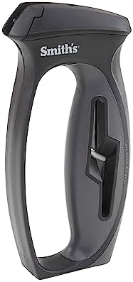 Smith’s 50000 V-Slot Knife & Scissor Sharpener – Straight Blade Sharpening - Large Scissors & Shear Sharpening Slots – Kitchen Tool - Soft Grip Handle – Comfortable Grip