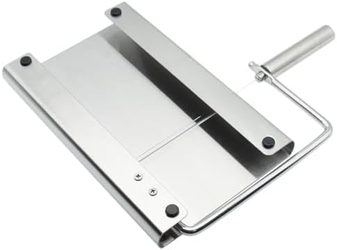 1PCS Cheese Cutter Slicer Board Stainless Steel Block Cheese Slicer with Grid Scale Lines and Replacement Wires