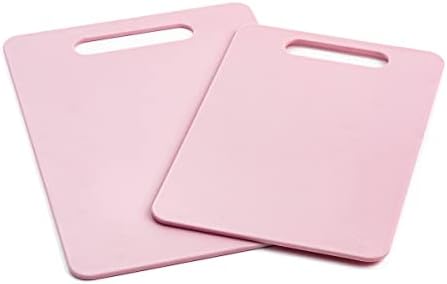 GreenLife Cutting Board Set 8x12" & 10x14", Extra Durable, Meal Prep, Non-Slip, Grip Handles, Crack Resistant, Dishwasher Safe, Reversible, Versatile Kitchen Essentials, Soft Pink