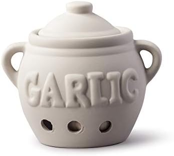 Kilo BA113 Classic Ceramic Garlic Storage Pot. 11cm, Beige, One Size