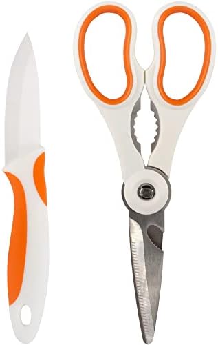 Premium 4-in-1 Kitchen Shears with Paring Knife Set - 1 Set (1 Scissor & 1 Paring Knife)