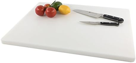 Thick White Plastic Cutting Board 24 x 18 Inch, Heavy 1" HDPP Poly for Restaurants with NSF Stamp, Extra Large Size, 13 lb Weight