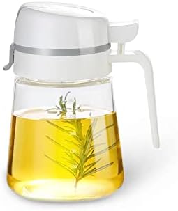 Oil Dispenser Bottle, 12oz Glass Oil Bottle with Scale, Kitchen