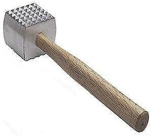 Great Credentials© Extra Large Heavy-Duty Meat Tenderizer Mallet, Meat Tenderizer Hammer, Double-sided, Commercial-Grade, Wood Handle