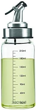 Borosil 250ml Oil Dispencer | Borosilicate Glass Oil Bottle with Silicon Funnel | Leakproof, BPA Free Oil Container for Kitchen | Transparent