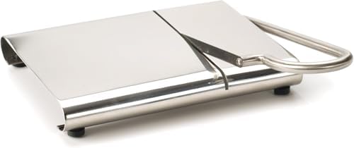 RSVP International Endurance Collection Cheese Slicer, Guillotine Style Sleek Modern Design, Stainless Steel Blade, Non-Skid Feet, Dishwasher Safe, 7x5.25" Base, 4" Blade