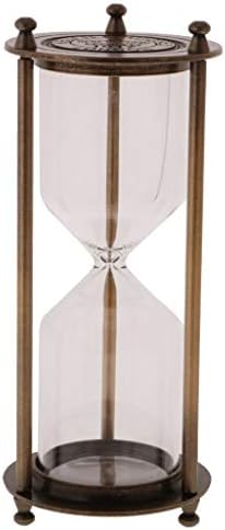 Retro Metal Sandglass Empty Hourglass Sand Timer Without Sand for Home Office Decoration (Bronze - S)