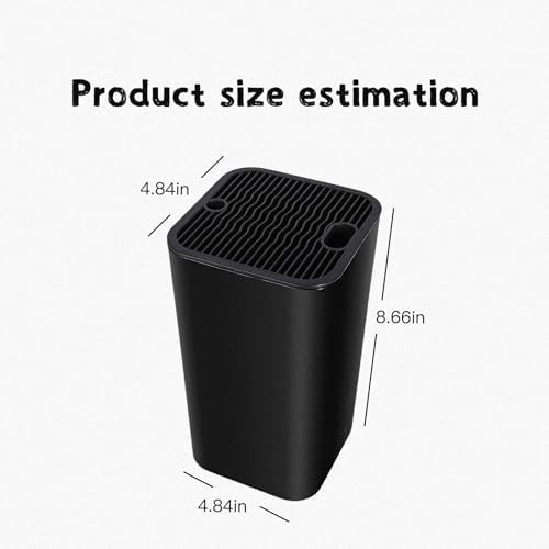 Universal Knife Block, Detachable Square Knife Storage Holder (Knives Not Included) - Black Kitchen Knife Stand