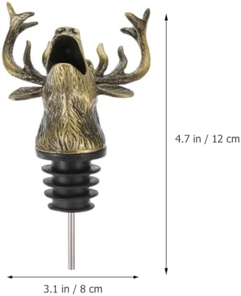 STOBAZA Deer Head Wine Pourer Aerator, Stag Liquor Bottle Spouts for Alcohol, Hunting Presents for Men Dad Husband, Funny Stocking Stuffers, Zinc Alloy Elk Animal Stopper for Bar