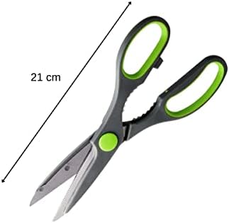 "Praktika" Super Scissors With Opener, 8.27", Gray/Green