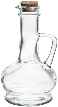 Restaurantware-RW Base 8-Ounce Olive Oil Dispenser, 1 Kitchen Oil Dispenser Bottle - With Cork Lid, Non-Leaking, Clear Glass Pourer, For Cooking Or Salad Dressings