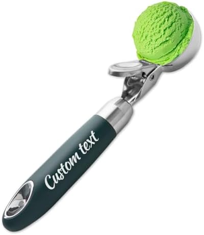 Personalized Ice Cream Scoop, Custom Engraved Cookie Scoops for Baking with Hang Hole, 18/8 Stainless Steel Ice Cream Scooper with Trigger Release, Cookie Dough Scoop with Non-slip Grip