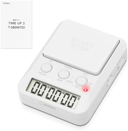 dretec Learning Timer, for Studying, Large Button, Count Function Until The Target Date, Translucent Black, Officially Tested in Japan(1 Starter AAA Battery Included)