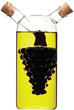 KitchenCraft Italian Glass Dual Oil and Vinegar Dispenser Bottle, Grapes