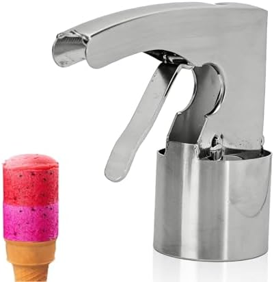 Ice Cream Scoop Stainless Steel, Cylindrical Ice Cream Scoop with Trigger Ergonomic Design Adjustable Scooper Old Time