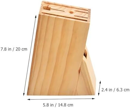 Wood Knife Block Kitchen Cutter Holder with Multiple Slots Countertop Cutter Storage Rack Kitchen Utensil Holder Decor for .87 X 5.82 X 2.48 in 1 piece