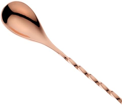 Barfly 13.2-inch Diamond Lattice Etch Bar Spoon, Copper Plated