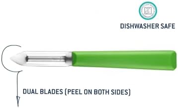Opinel Les Essentials+ No. 315 Peeler, Corrosion Resistant + Dishwasher Safe, Made in France, Green