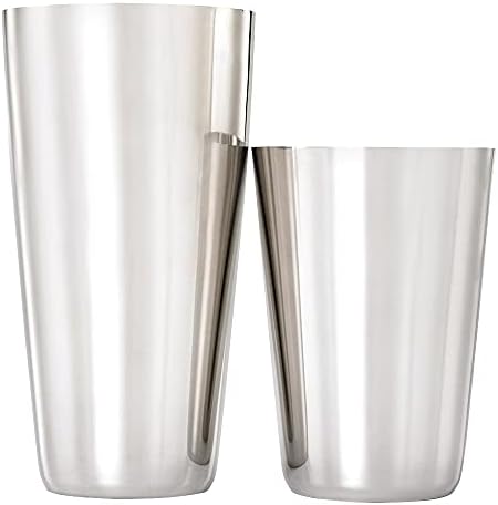 Barfly Superfly Tin Set Cocktail Shaker, (18 oz and 28 oz), Heavyweight Stainless, (M37161)