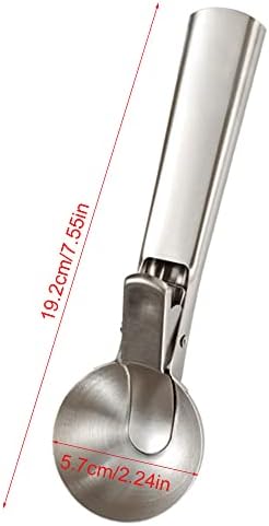 Ice Cream Scooper Stainless Steel, Cookie Scoopwith Trigger Heavy Duty Metal Icecream Scoop,Cookie Scoop Large Size Perfect For Frozen Yogurt, Gelatos, Sundaes (B-Silver)