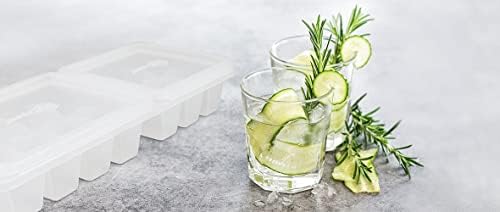 IceTopper Ice Cube Tray with 2 Attached Lids - Easy Release Ice Cube Molds, 14 Cubes per Tray, Stackable & Dishwasher Safe, 100% Food Grade, BPA Free & Recyclable Original