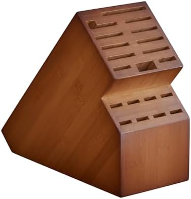 Kitsanery Knife Block Countertop Butcher's Knife Rack and Organizer 20 Slot Knife Holder Large Bamboo Knives Rack (Knife Not Included), Universal Knife Rack Strap