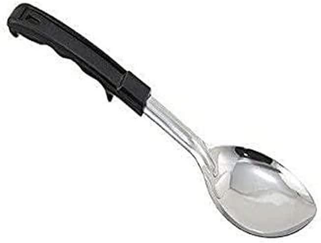 Winco Prime Stainless Steel Basting Spoon with Stop Hook Handle, NSF, Solid, 11"
