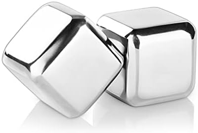 Viski Glacier Rocks Large Stainless Steel Cubes, Silver