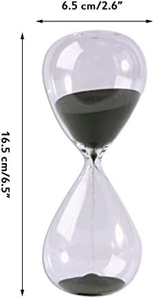 Large Fashion Black Sand Glass Sandglass Hourglass Timer Clear Smooth Glass Measures Home Desk Decor Xmas Birthday Gift (10 Minutes)