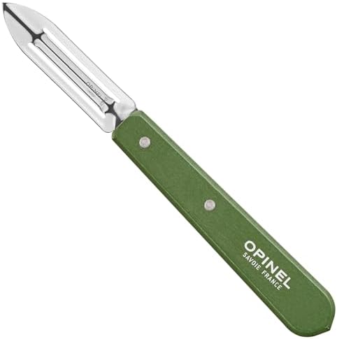 Opinel No. 115 Essential Stationary Peeler, Hornbeam Wood (Dark Green)