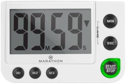 MARATHON 100-Minute Digital Timer with 3 Memory Presets (White)