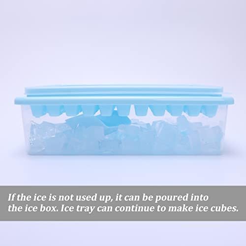 SFL Ice Cube Tray With Lid And Bin,55x3 Pcs Silicone Ice Cube Molds,Ice Trays For Freezer,Easy Release & Save Space,(3 Pack Blue Ice Trays & 1*Ice Bin & 1*Ice Scoop)., 165-Grid