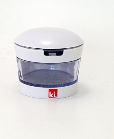 Garlic Perfection Press, Crusher, Mincer, and Storage Container - Easy to Clean - Stainless Steel Blades - White