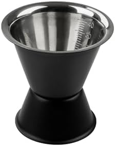 Fackelmann 49765 Cocktail dispenser, Alcohol dispenser, 2cl and 4cl, Matte black, Stainless steel, 6x6cm