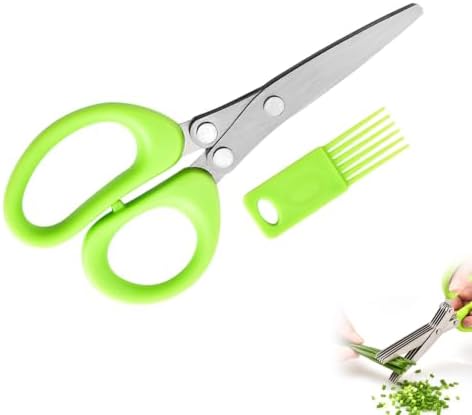 5-Blade Stainless Steel Herb Scissors for Chopping Basil,Chive,Parsley