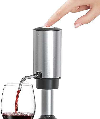 Wine Aerator Electric Wine Decanter Automatic Wine Aerator, Wine Dispenser withUSB TYPE-C Rechargeable for Wine enthusiasts & own use (Stainless steel)