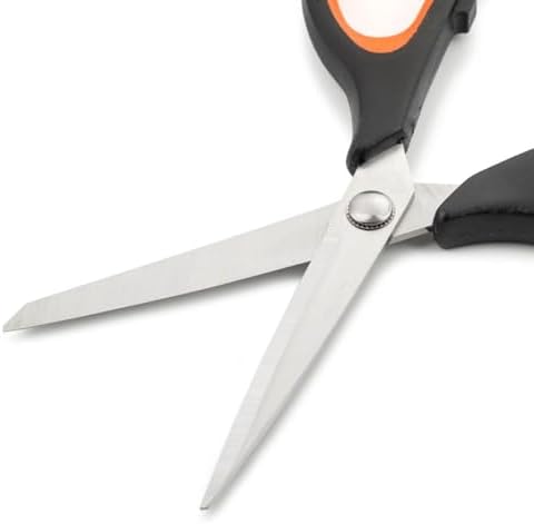 Kitchen Scissors 8 Inch Stainless Steel. Scissors for Meat Use. Polypropylene Handle and 235 mm Blade. Series Prochef. Black and Red Color